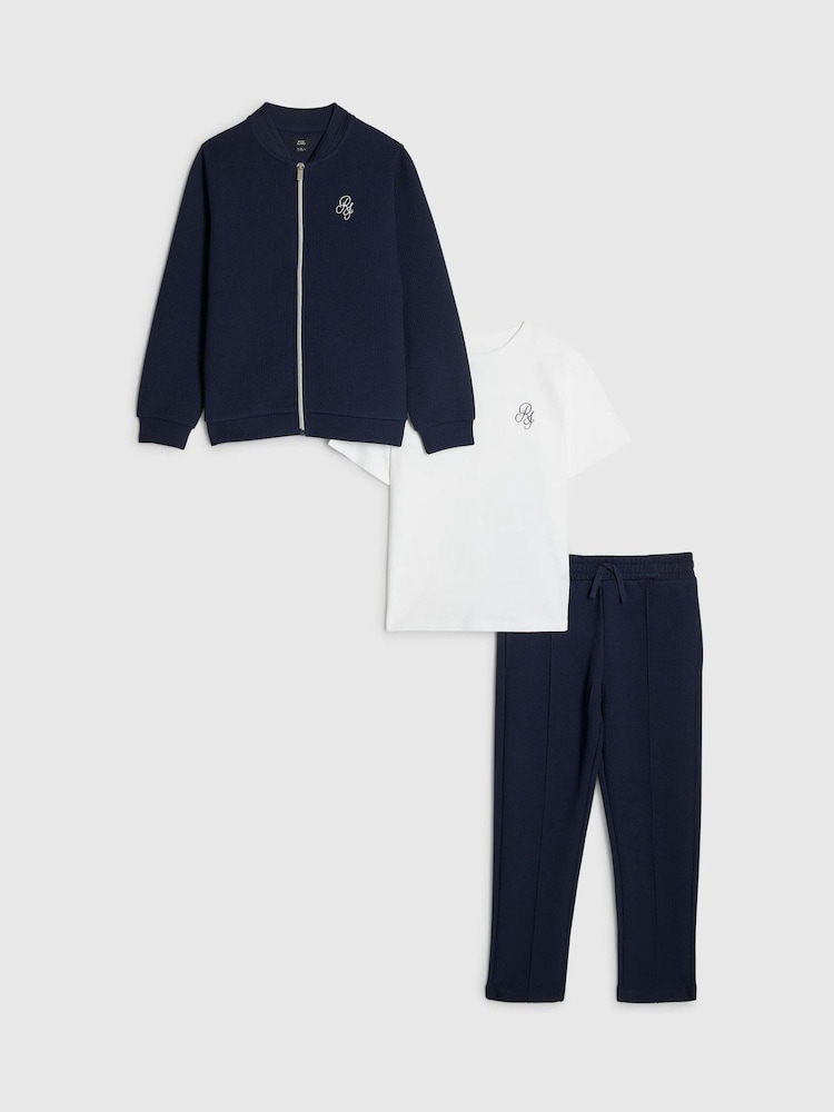River Island Blue Bomber Jacket & Joggers Set - Image 1 of 5 River Island Blue Bomber Jacket & Joggers Set - Image 1 of 5
