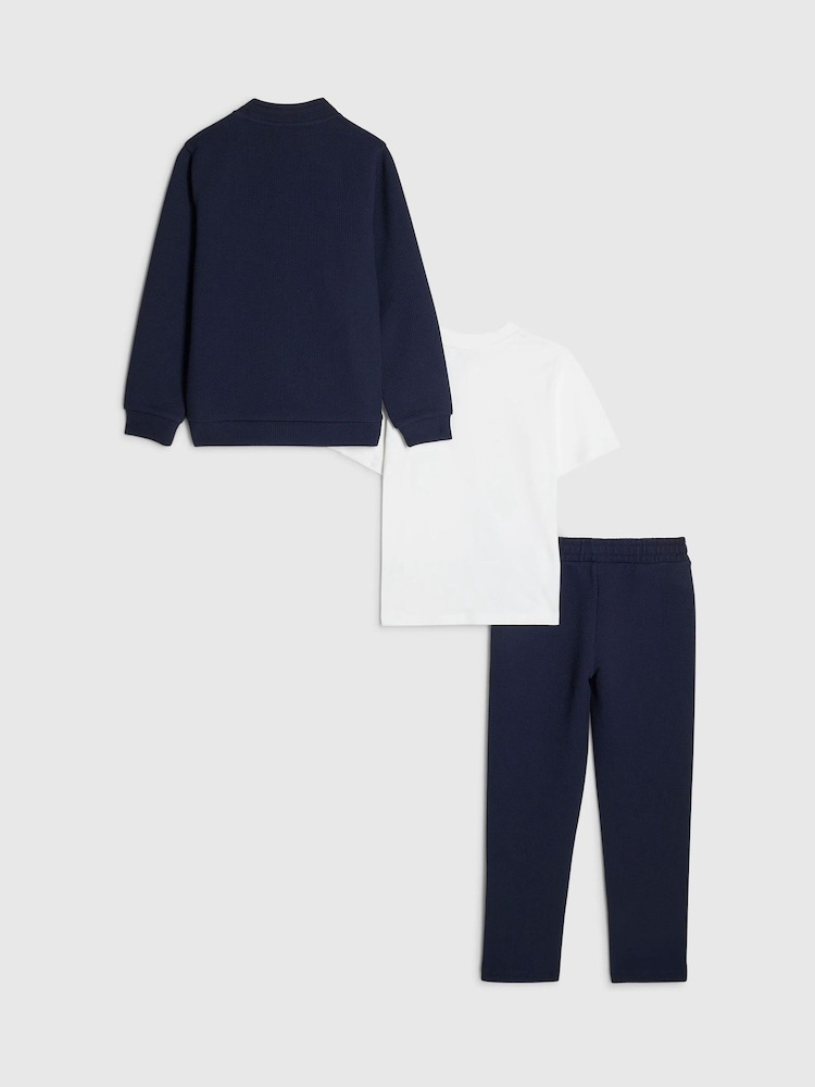 River Island Blue Bomber Jacket & Joggers Set - Image 2 of 5 River Island Blue Bomber Jacket & Joggers Set - Image 2 of 5