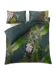 Timorous Beasties Bottle Green Topical 220 Thread Count Duvet Cover and Pillowcase Set - Image 6 of 9