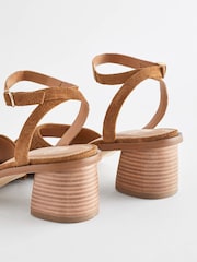 Tan Brown Forever Comfort® Fringe Heeled Sandals - Image 7 of 9