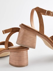 Tan Brown Forever Comfort® Fringe Heeled Sandals - Image 8 of 9