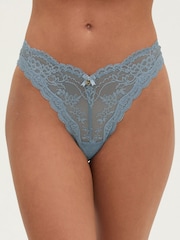 Boux Avenue Blue Carlotta Lace Thong - Image 2 of 7