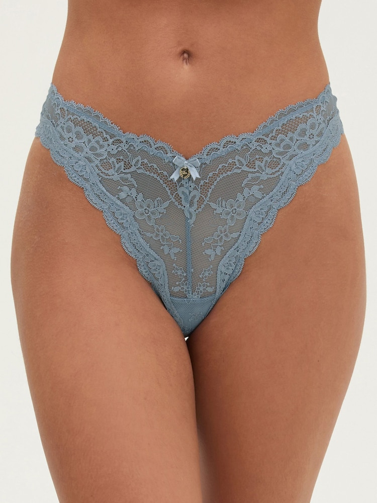 Boux Avenue Blue Carlotta Lace Thong - Image 2 of 7 Boux Avenue Blue Carlotta Lace Thong - Image 2 of 7