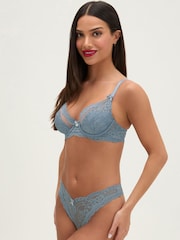 Boux Avenue Blue Carlotta Lace Thong - Image 3 of 7