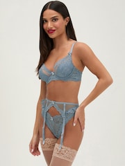 Boux Avenue Blue Carlotta Lace Thong - Image 6 of 7