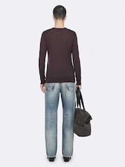 Күлгін - AllSaints Mode Мерино түсті джинсы мойын жемпірі - 8суретінің 3 суреті