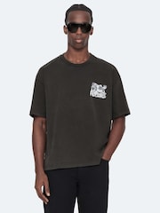 AllSaints Black Battles Short Sleeve Crew Neck T-Shirt - Image 1 of 8