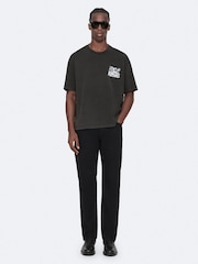 AllSaints Black Battles Short Sleeve Crew Neck T-Shirt - Image 3 of 8