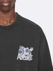 AllSaints Black Battles Short Sleeve Crew Neck T-Shirt - Image 4 of 8