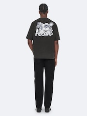 AllSaints Black Battles Short Sleeve Crew Neck T-Shirt - Image 6 of 8