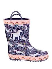 Cotswold Junior Purple Waterproof Sprinkle Wellington Boots - Image 1 of 4