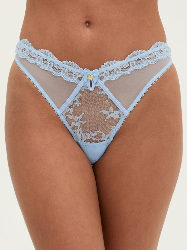 Boux Avenue Blue Veronique lace thong Knickers - Image 1 of 6 Boux Avenue Blue Veronique lace thong Knickers - Image 1 of 6
