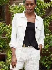 Baukjen Loretta Linen White Shorts - Image 3 of 4