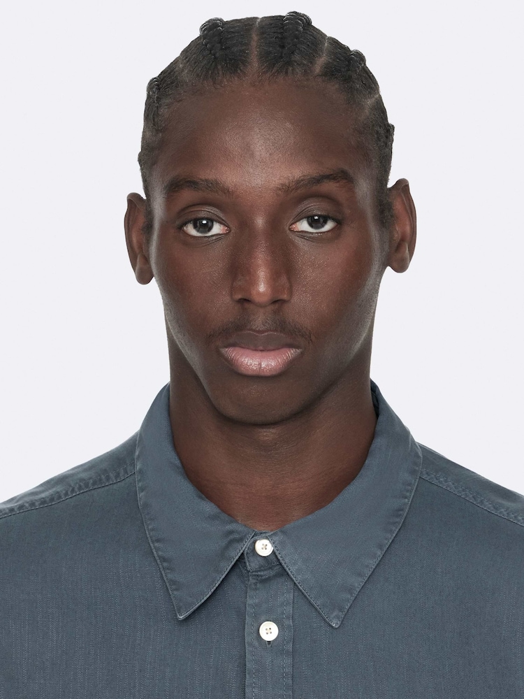 AllSaints Blue Bond Long Sleeve Shirt - Image 2 of 8