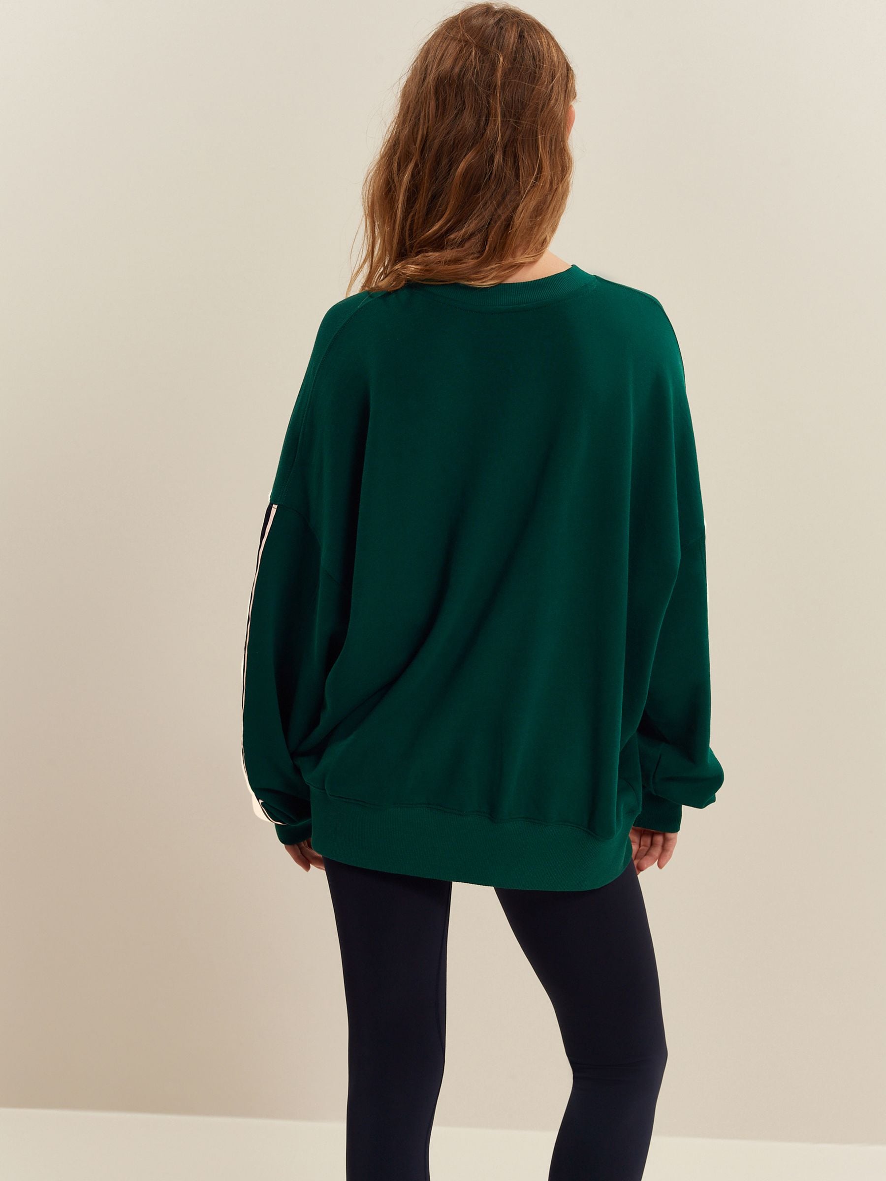 Buy Green Side Stripe Graphic Crew Neck Sweatshirt from Next Luxembourg