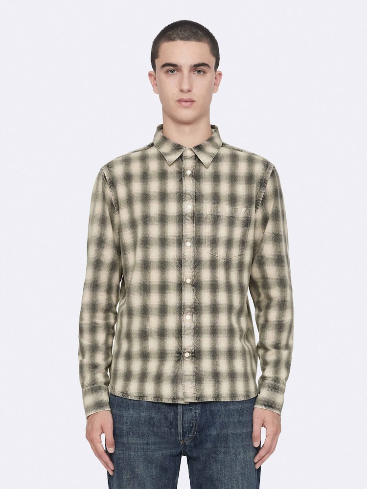 AllSaints Grey Bower Long Sleeve Shirt - Image 1 of 8