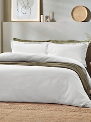 Yard White Waffle Textured 100% Cotton Duvet Cover Set - Image 1 of 5