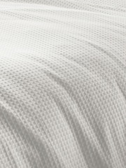 Yard White Waffle Textured 100% Cotton Duvet Cover Set - Image 5 of 5