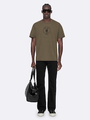 AllSaints Brown Tier Short Sleeve Crew Neck T-Shirt - Image 2 of 8