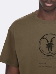 AllSaints Brown Tier Short Sleeve Crew Neck T-Shirt - Image 7 of 8