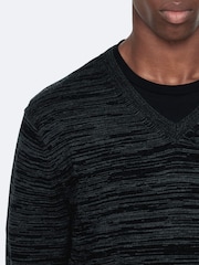 AllSaints Black Beton V-Neck Jumper - Image 4 of 8