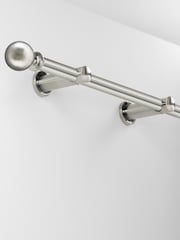 Brushed Silver 4m Bendable Bay Window Curtain Pole Kit - Image 2 of 4