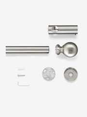 Brushed Silver 4m Bendable Bay Window Curtain Pole Kit - Image 3 of 4