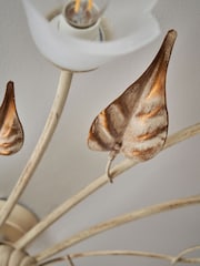 Visconte by BHS Ivory/ Brown Leaves Siena 6 lt Oval Ceiling Light - Image 3 of 6