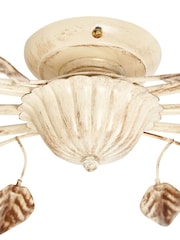 Visconte by BHS Ivory/ Brown Leaves Siena 6 lt Oval Ceiling Light - Image 6 of 6