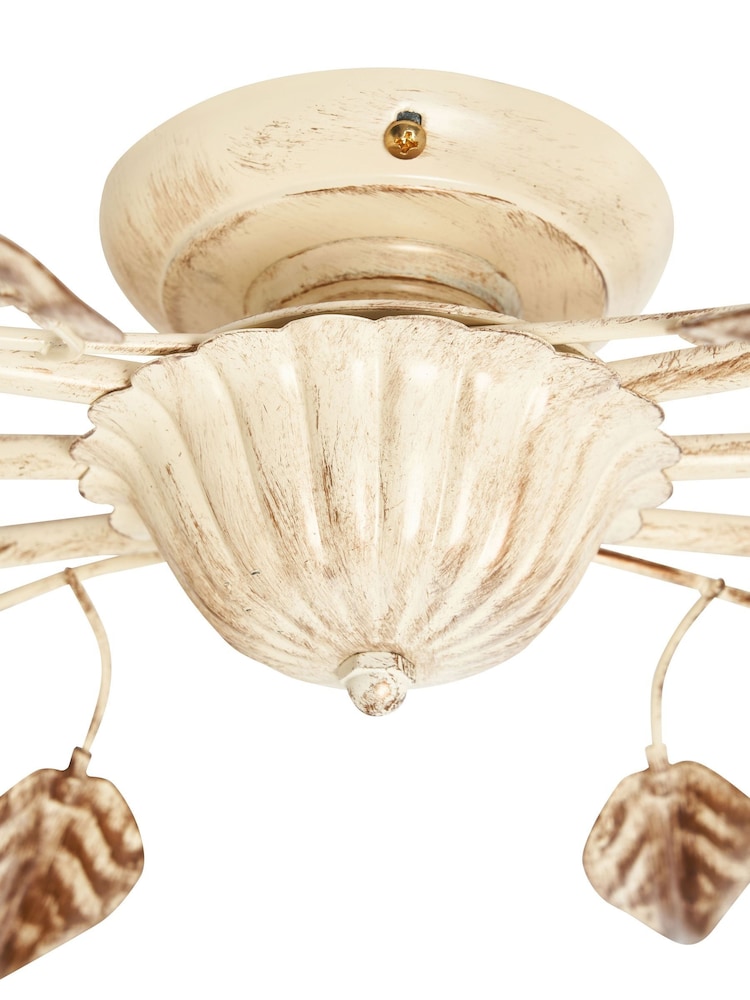 Visconte by BHS Ivory/ Brown Leaves Siena 6 lt Oval Ceiling Light - Image 6 of 6 Visconte by BHS Ivory/ Brown Leaves Siena 6 lt Oval Ceiling Light - Image 6 of 6