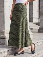 Roman Green Print Midi Skirt - Image 1 of 4