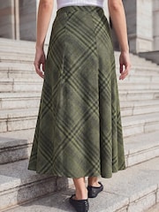 Roman Green Print Midi Skirt - Image 3 of 4