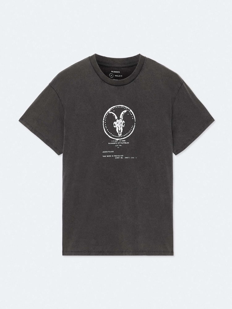 AllSaints Black Tier Short Sleeve Crew Neck T-Shirt - Image 8 of 8