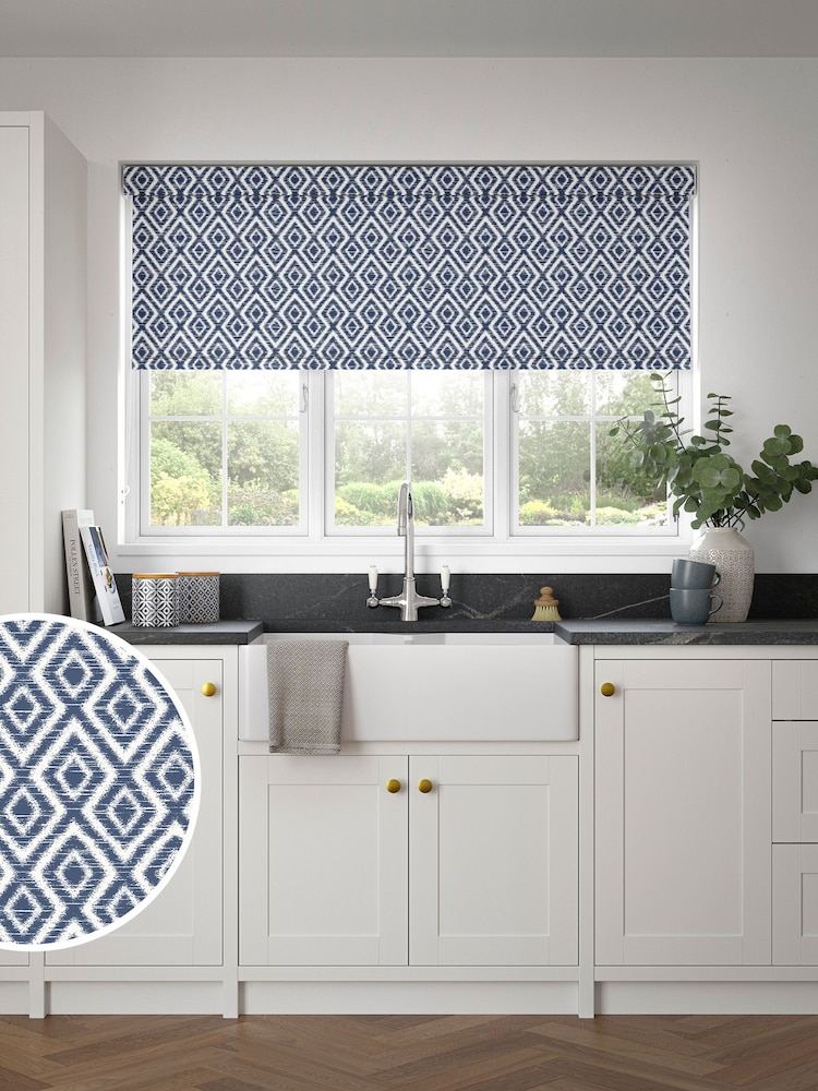 Blue Diamond Geo Made to Measure Roller Blind - Image 1 of 6