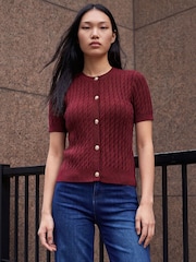 Roman Red Cable Button Top - Image 1 of 4