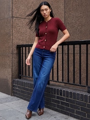 Roman Red Cable Button Top - Image 2 of 4