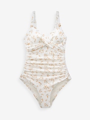 White Floral Broderie Tummy Control Swimsuit - Image 6 of 6