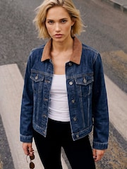 Roman Blue Cord Collar Jacket - Image 1 of 4