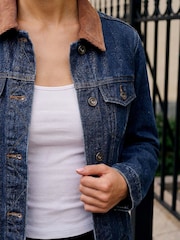 Roman Blue Cord Collar Jacket - Image 4 of 4