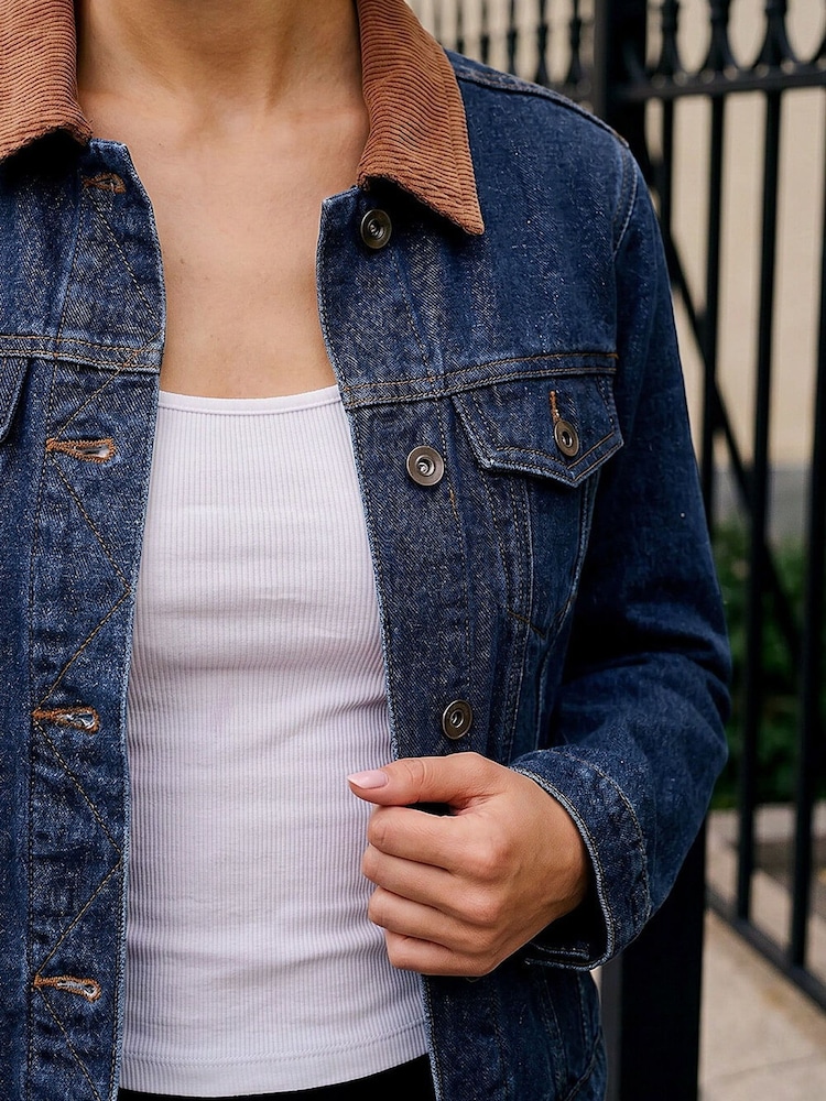 Roman Blue Cord Collar Jacket - Image 4 of 4