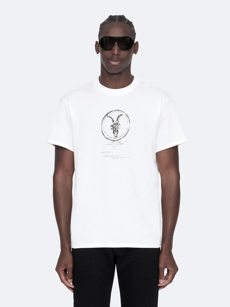 AllSaints White Tier Short Sleeve Crew Neck T-Shirt - Image 1 of 8