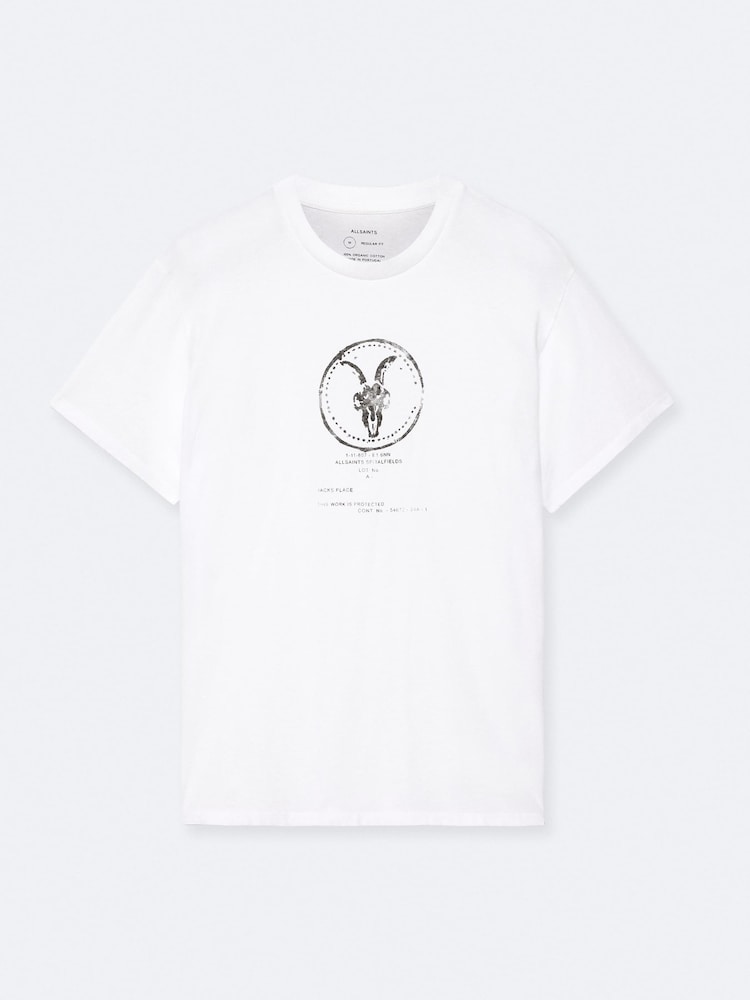 AllSaints White Tier Short Sleeve Crew Neck T-Shirt - Image 8 of 8