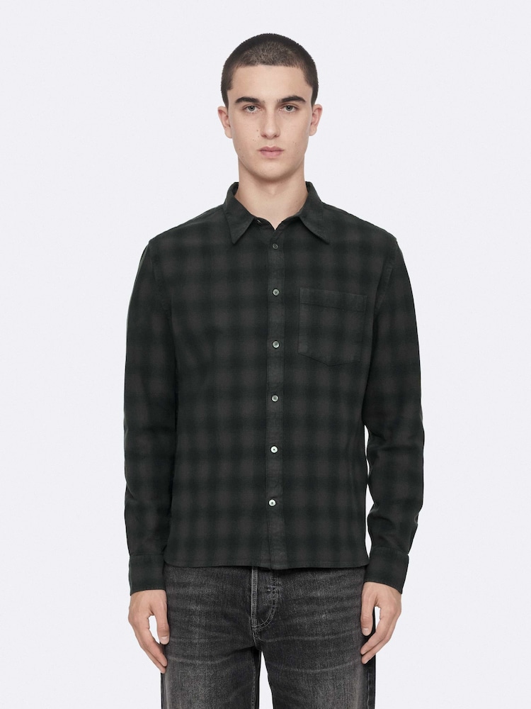 AllSaints Black Bower Long Sleeve Shirt - Image 1 of 8