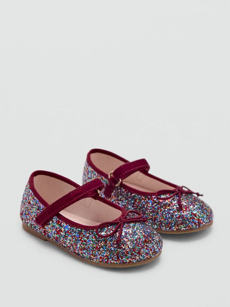 Mango Red Glitter Mary Jane Ballerina Shoes - Image 1 of 4