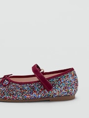 Mango Red Glitter Mary Jane Ballerina Shoes - Image 2 of 4