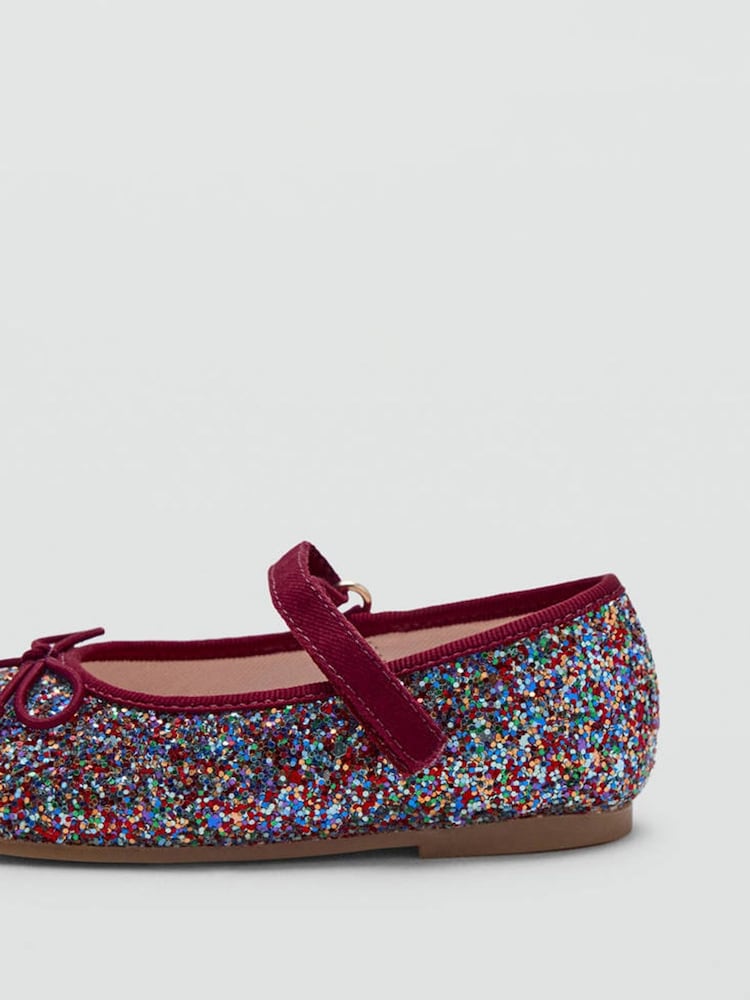 Mango Red Glitter Mary Jane Ballerina Shoes - Image 2 of 4
