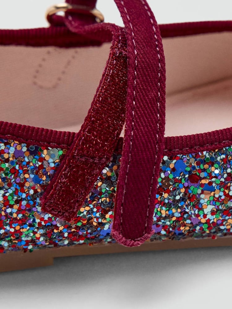 Mango Red Glitter Mary Jane Ballerina Shoes - Image 4 of 4