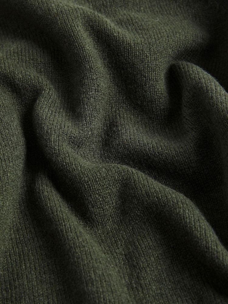 Khaki Green Premium 100% Lambswool Crew Neck Jumper - Image 8 of 8 Khaki Green Premium 100% Lambswool Crew Neck Jumper - Image 8 of 8