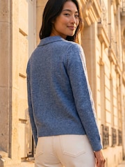 Roman Blue Petite Collar Cardigan - Image 3 of 4