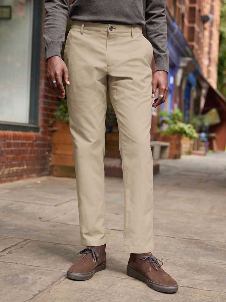 Stone Slim Smart Textured Chino Trousers - Image 3 of 12